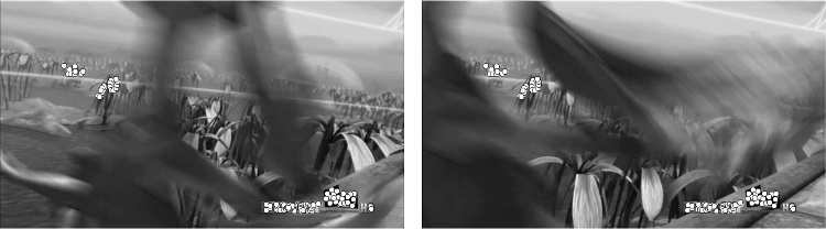 Robust stereo in video sequences using semi-locally recognition. White dots corresponds to the matched points: the moving figure in the foreground is avoided